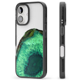 iPhone 16 Pro Max Emerald Green Gemstone Crystal Clear Design Black Impact Phone Case