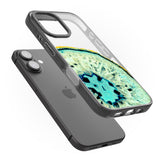 iPhone 16 Pro Max Turquoise & Green Gemstone Crystal Clear Design Black Impact Phone Case