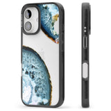 iPhone 16 Pro Max Blue, White & Yellow Agate Gemstone Black Impact Phone Case