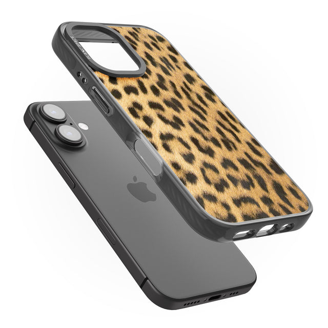 iPhone 16 Pro Max Designer Fashion Gold Leopard Print Black Impact Phone Case