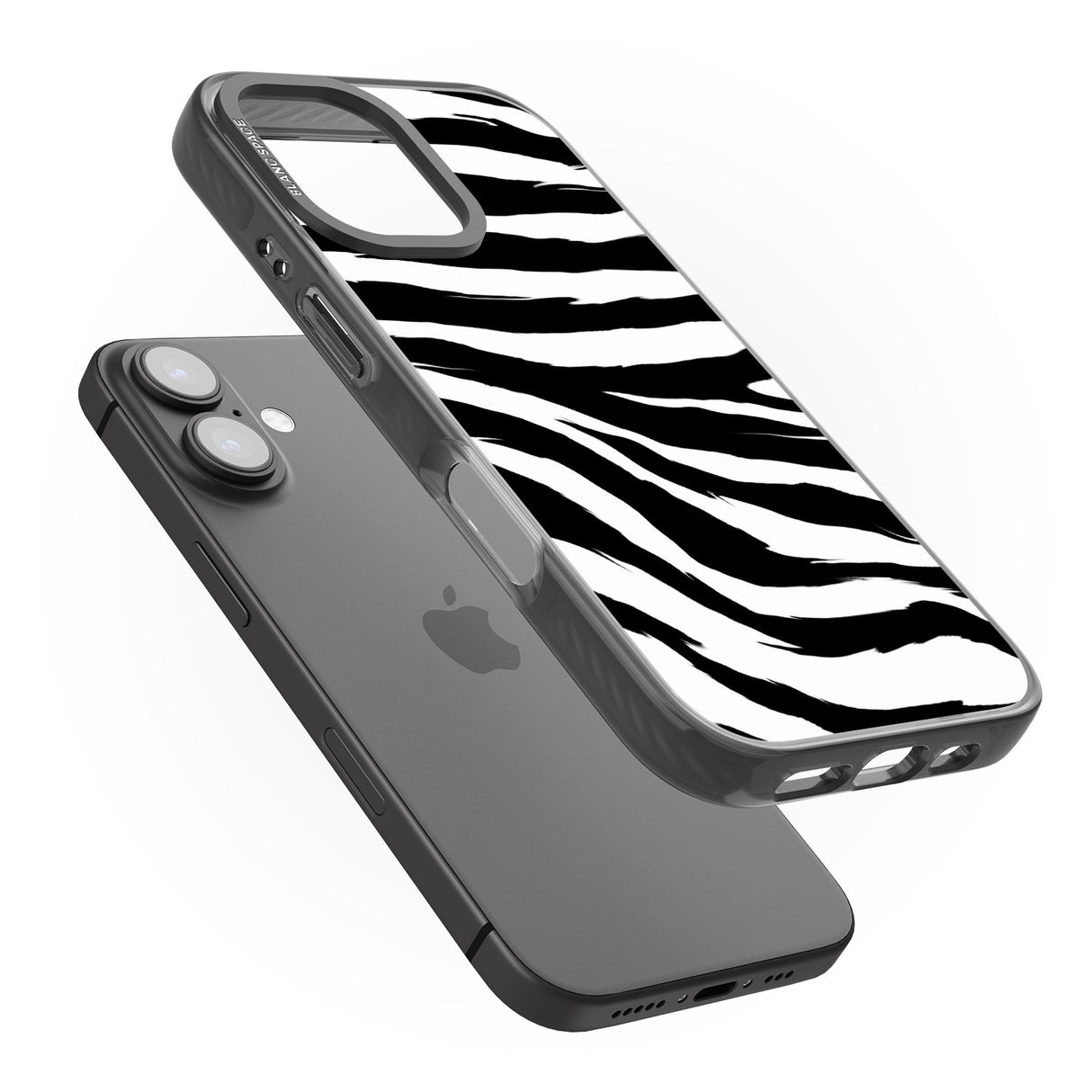 iPhone 16 Pro Max Black Zebra Print Black Impact Phone Case