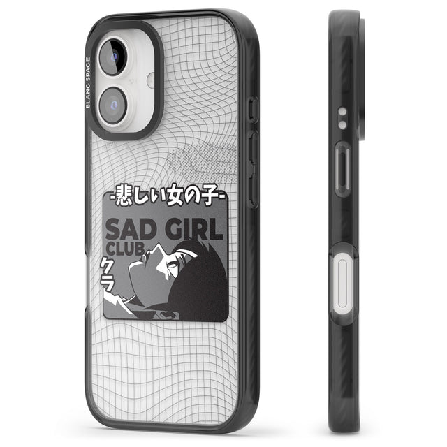 iPhone 16 Pro Max Sad Girl Club Black Impact Phone Case