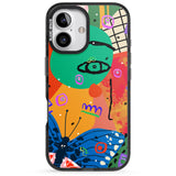 iPhone 16 Pro Max Abstract Butterfly Black Impact Phone Case