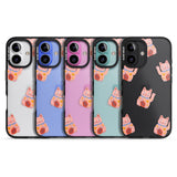 iPhone 16 Pro Max Waving Cat Pattern Black Impact Phone Case