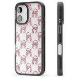 iPhone 16 Pro Max Pink and Blue Cat Pattern Black Impact Phone Case