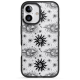 iPhone 16 Pro Max Suns & Clouds Vintage Astrological Black Impact Phone Case