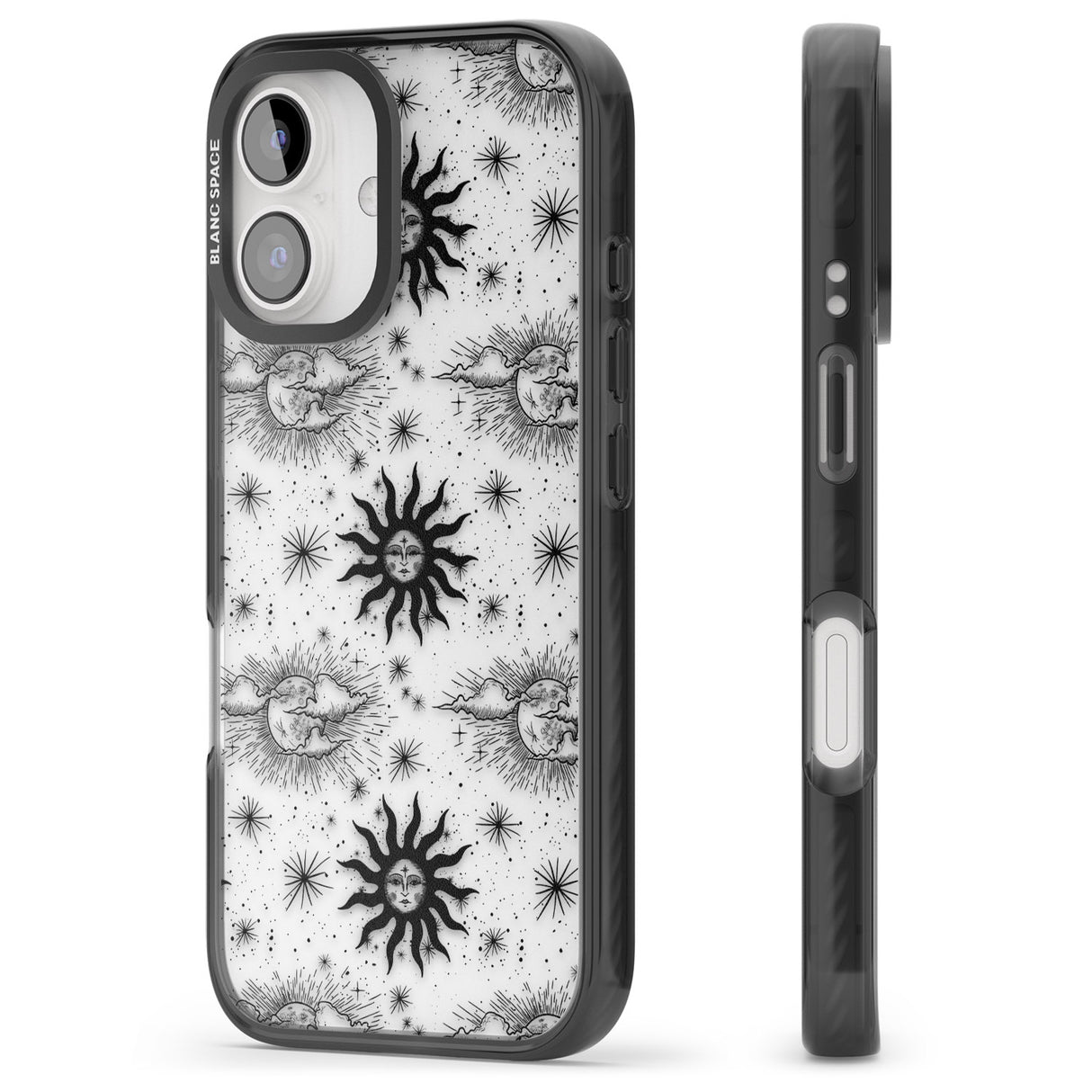 iPhone 16 Pro Max Suns & Clouds Vintage Astrological Black Impact Phone Case