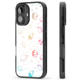 iPhone 16 Pro Max Cosmic Outer Space Design Pastels on White Black Impact Phone Case