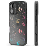 iPhone 16 Pro Max Cosmic Outer Space Design Pastels on Clear Black Impact Phone Case