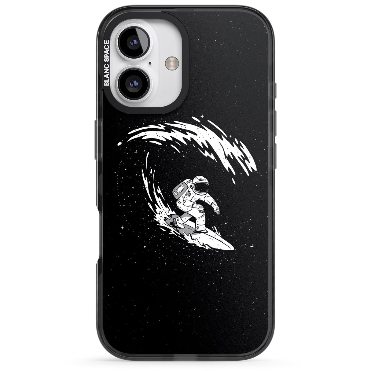 iPhone 16 Pro Max Surfing Astronaut Black Impact Phone Case