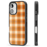 Pumpkin Plaid Black Impact Phone Case for iPhone 16, iPhone 16 Plus