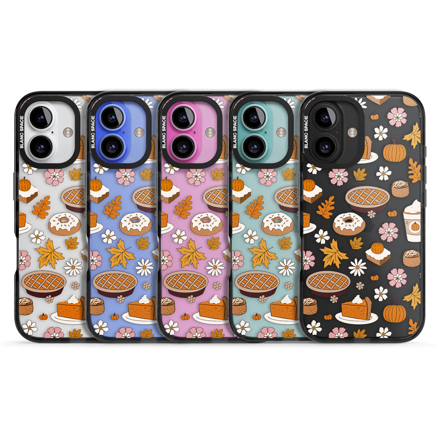 Pumpkin Pie & Autumn Treats Black Impact Phone Case for iPhone 16, iPhone 16 Plus