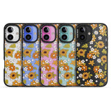 Boho Sunflowers Black Impact Phone Case for iPhone 16, iPhone 16 Plus