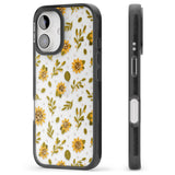 iPhone 16 Pro Max Sweet as Honey Patterns: Sunflowers (Clear) Black Impact Phone Case