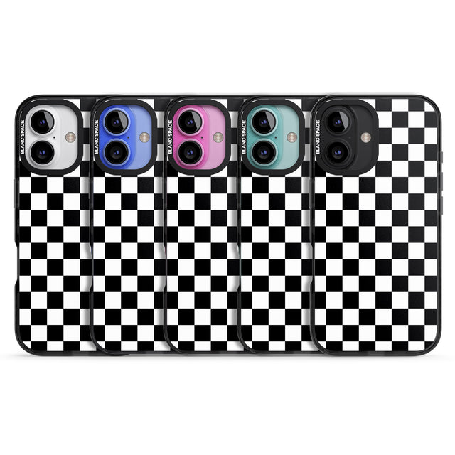 iPhone 16 Pro Max Black Checkered Black Impact Phone Case