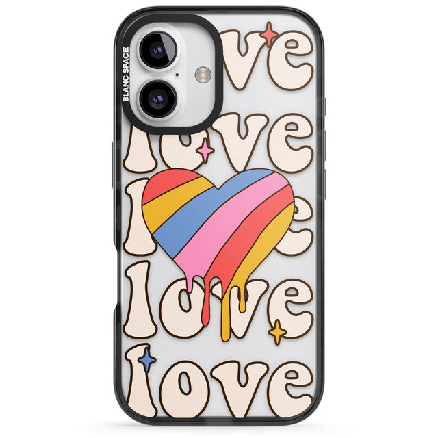 iPhone 16 Groovy Love Clear Impact Phone Case