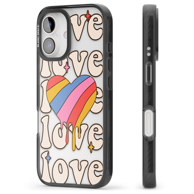 iPhone 16 Groovy Love Clear Impact Phone Case