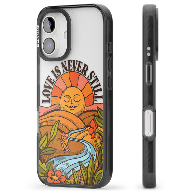 iPhone 16 Pro Max Love is Never Still Black Impact Phone Case + Magsafe