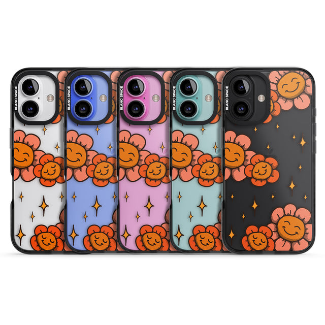 iPhone 16 Pro Max Mellow Flowers Black Impact Phone Case + Magsafe