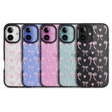 iPhone 16 Pink Bows & Hearts Clear Impact Phone Case