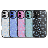 iPhone 16 Blue Bows & Hearts Clear Impact Phone Case