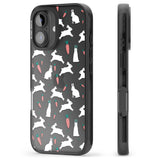 iPhone 16 Pro Max White Bunnies and Carrots Black Impact Phone Case