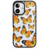 iPhone 16 Pro Max Sun-Yellow Butterflies Black Impact Phone Case