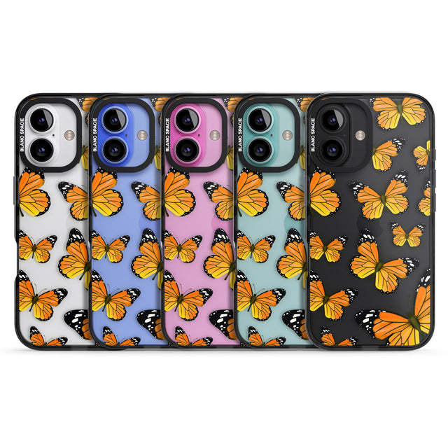 iPhone 16 Pro Max Sun-Yellow Butterflies Black Impact Phone Case