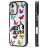 iPhone 16 Pro Max Just a Dreamer Butterfly Black Impact Phone Case