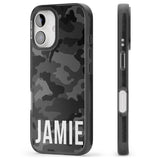 iPhone 16 Pro Max Personalised Horizontal Name Black Camouflage Black Impact Phone Case