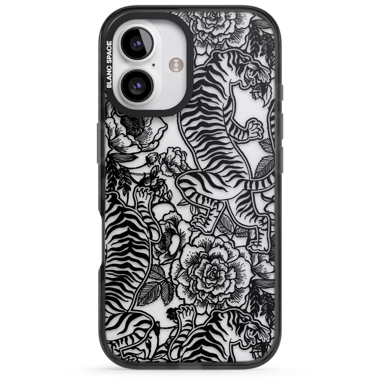 iPhone 16 Pro Max Personalised Chinese Tiger Pattern Black Impact Phone Case