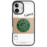 iPhone 16 Pro Max Personalised Coffee Cup Black Impact Phone Case