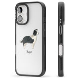 iPhone 16 Pro Max Personalised Border Collie Black Impact Phone Case