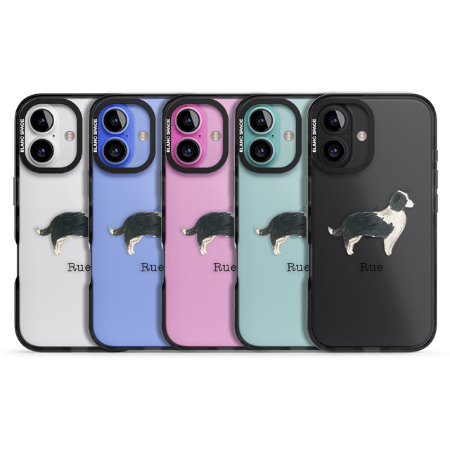 iPhone 16 Pro Max Personalised Border Collie Black Impact Phone Case