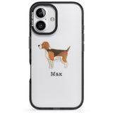 iPhone 16 Pro Max Personalised Hand Painted Beagle Black Impact Phone Case