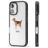 iPhone 16 Pro Max Personalised Hand Painted Beagle Black Impact Phone Case