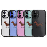 iPhone 16 Pro Max Personalised Hand Painted Sausage Dog Black Impact Phone Case