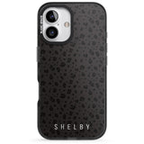 iPhone 16 Pro Max Personalised Minimal Lettering Dark Leopard Black Impact Phone Case