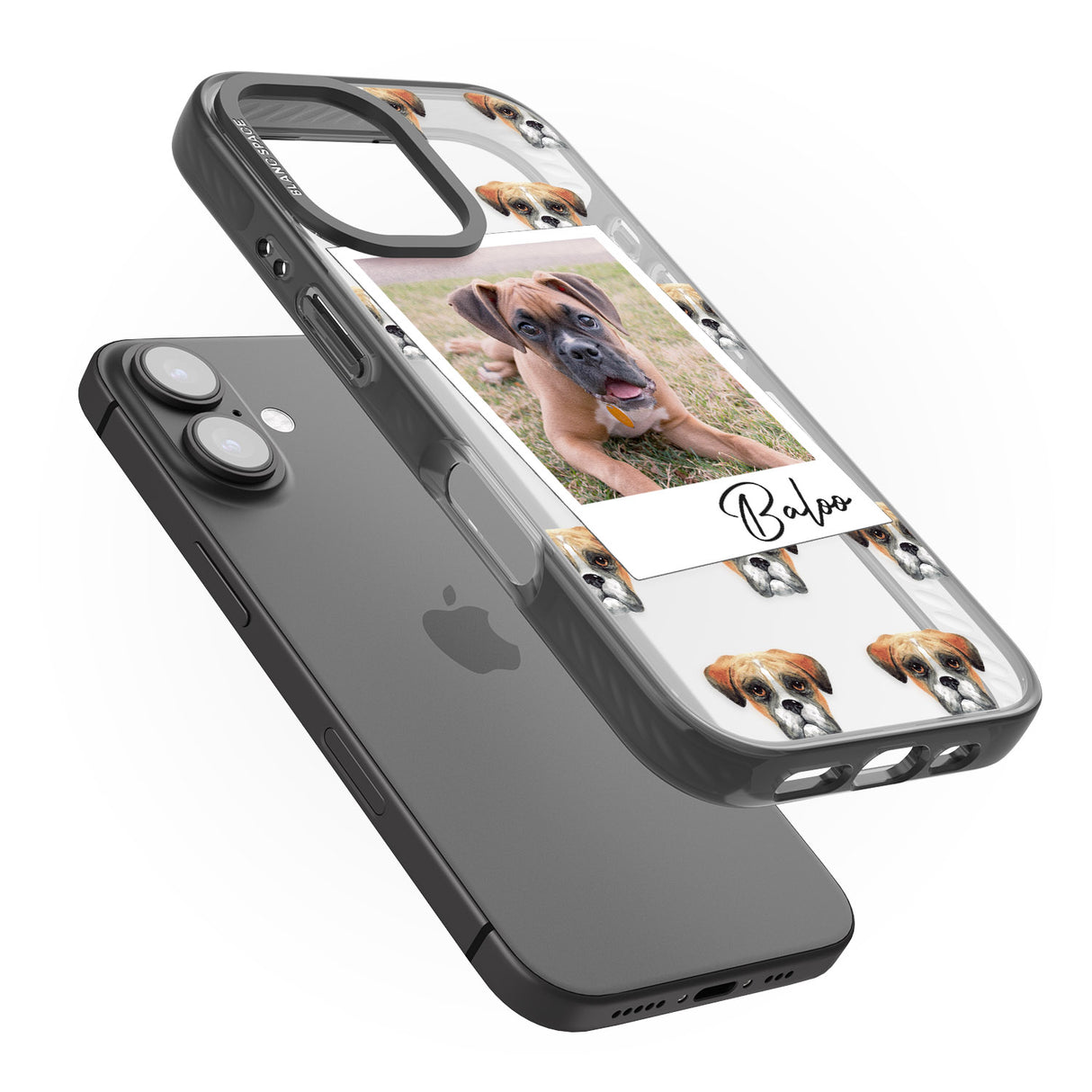 iPhone 16 Pro Max Personalised Boxer - Dog Photo Black Impact Phone Case