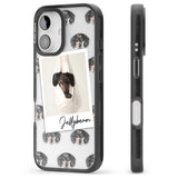 iPhone 16 Pro Max Personalised Dachshund, Black- Dog Photo Black Impact Phone Case