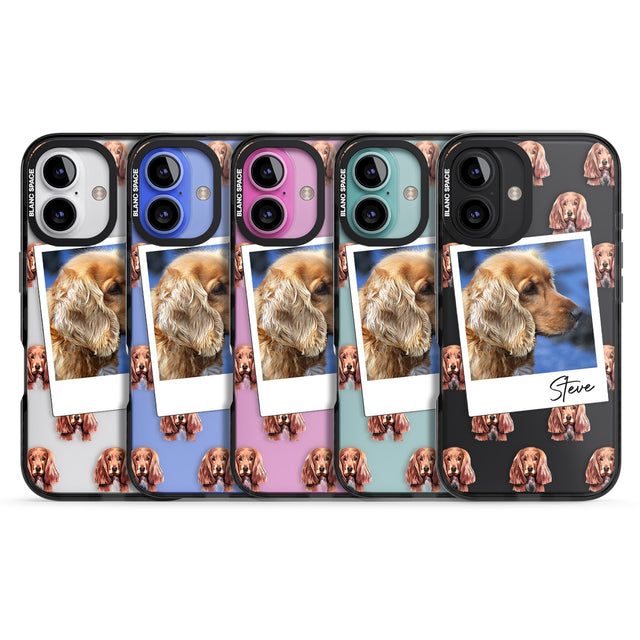 iPhone 16 Pro Max Personalised Cocker Spaniel - Dog Photo Black Impact Phone Case