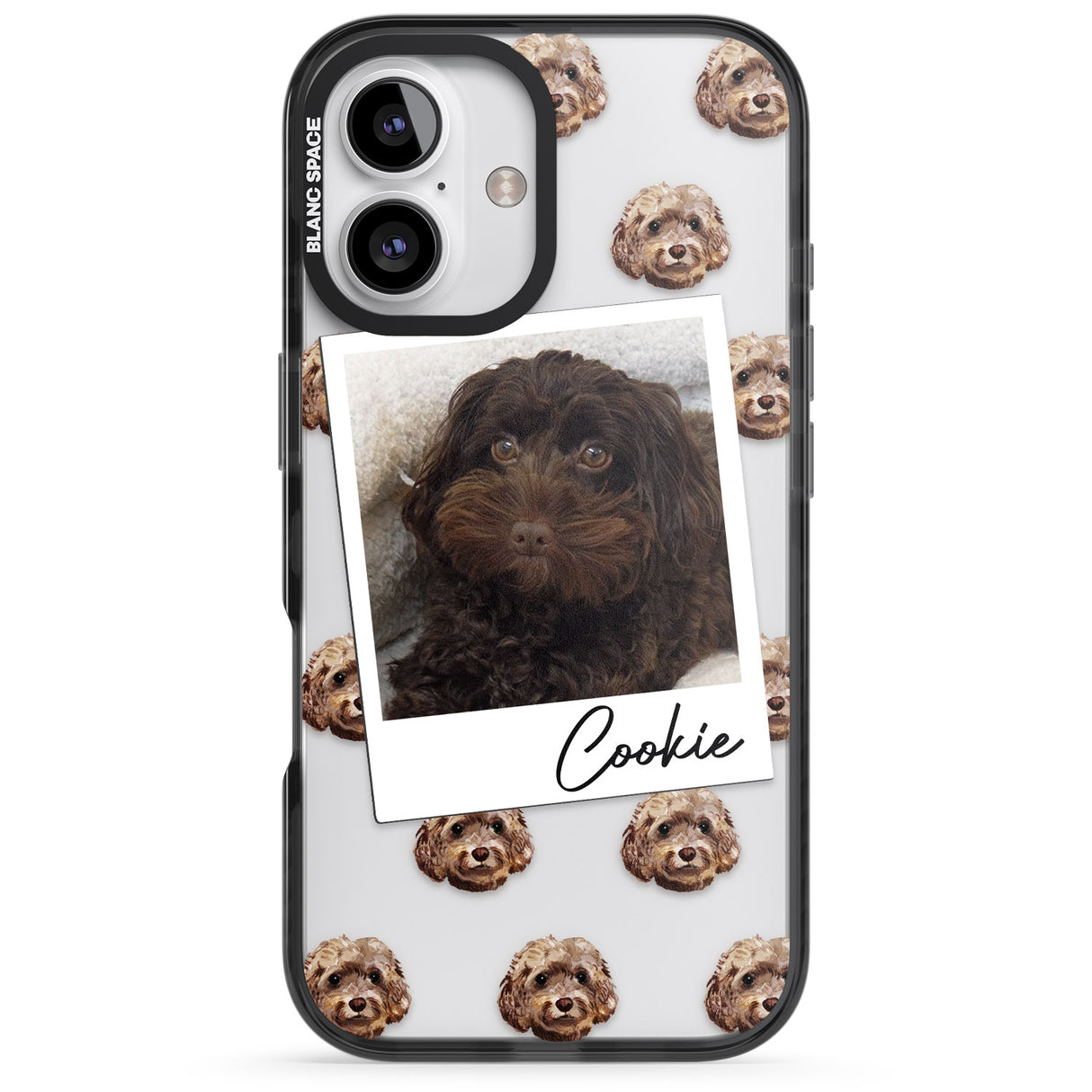 iPhone 16 Pro Max Personalised Cockapoo, Brown - Dog Photo Black Impact Phone Case