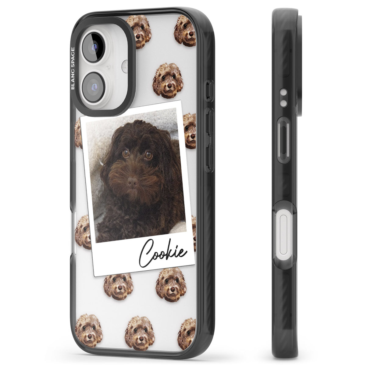 iPhone 16 Pro Max Personalised Cockapoo, Brown - Dog Photo Black Impact Phone Case