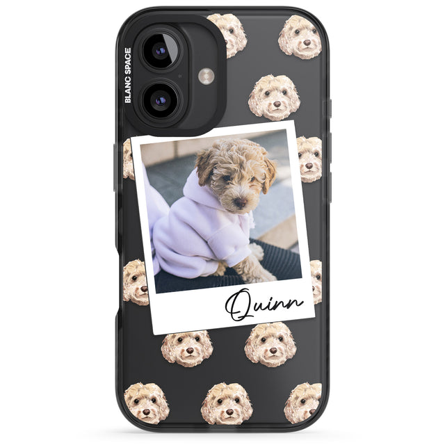 iPhone 16 Pro Max Personalised Cockapoo, Cream - Dog Photo Black Impact Phone Case