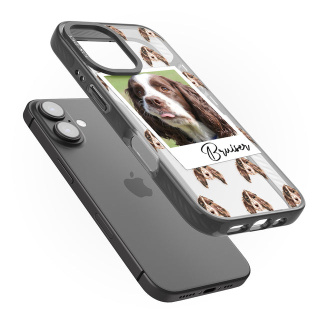 iPhone 16 Pro Max Personalised Springer Spaniel - Dog Photo Black Impact Phone Case