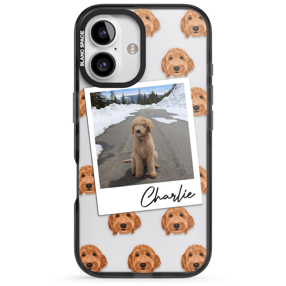 iPhone 16 Pro Max Personalised Personalised Golden Doodle - Dog Photo Black Impact Phone Case