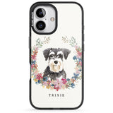 iPhone 16 Pro Max Personalised Miniature Schnauzer - Watercolour Dog Portrait Black Impact Phone Case