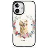 iPhone 16 Pro Max Personalised Golden Retriever - Watercolour Dog Portrait Black Impact Phone Case