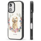 iPhone 16 Pro Max Personalised Golden Retriever - Watercolour Dog Portrait Black Impact Phone Case