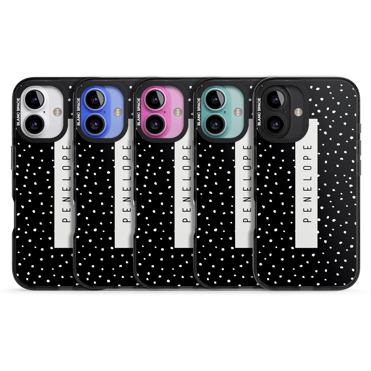 iPhone 16 Pro Max Personalised Black Dots Black Impact Phone Case